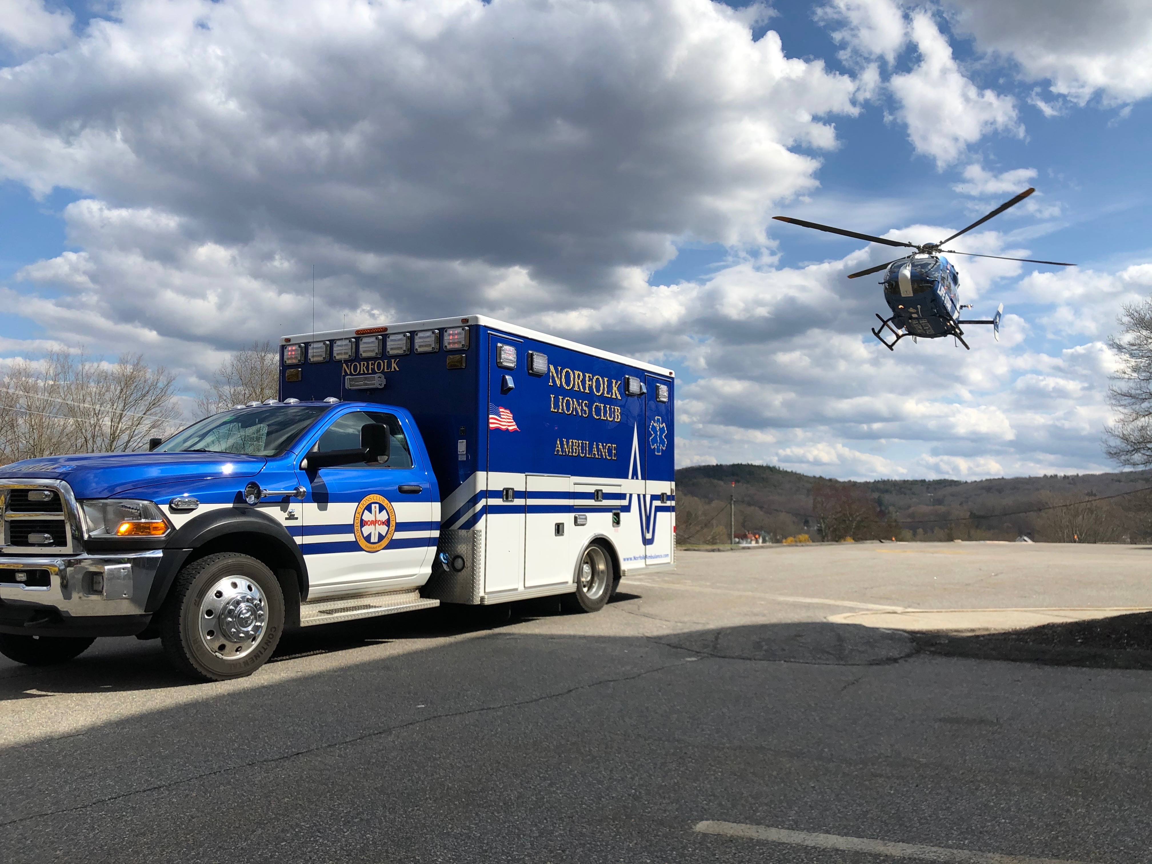 Norfolk Lions Club Ambulance with Life Star helicopter - 100% Volunteer 24/7